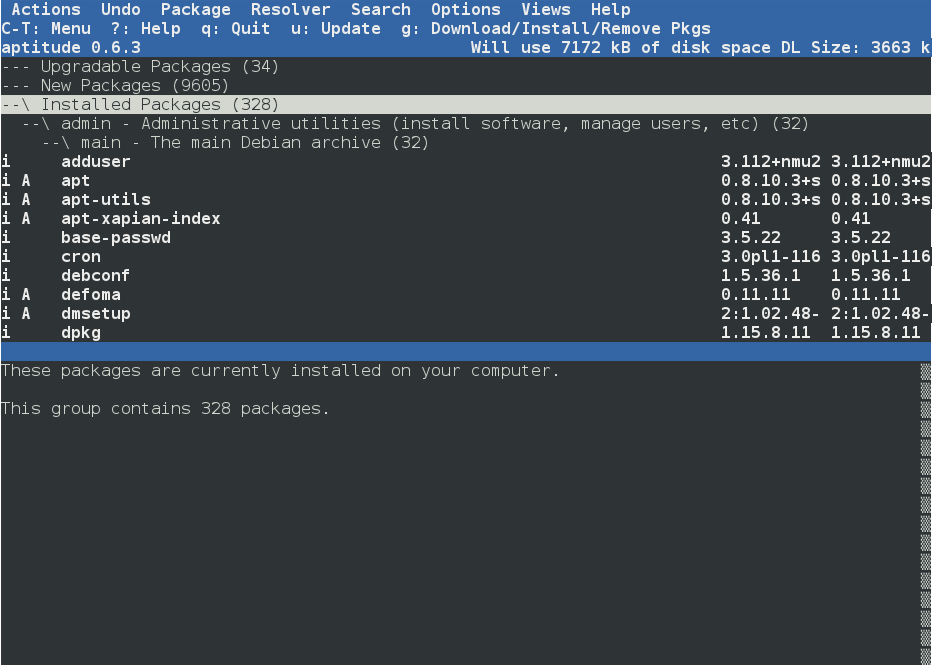 The aptitude package manager