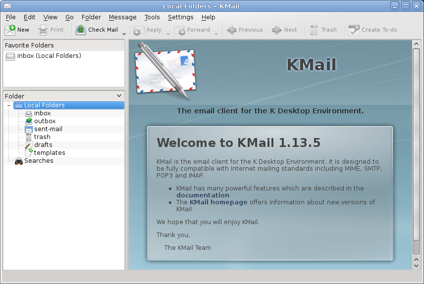 The KMail email software
