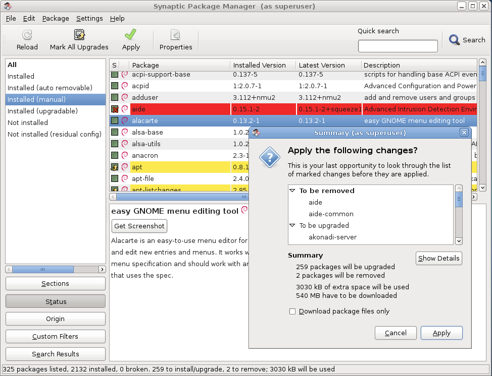 synaptic package manager