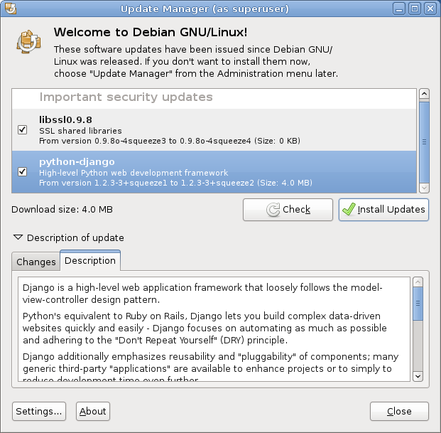 Upgrading with update-manager