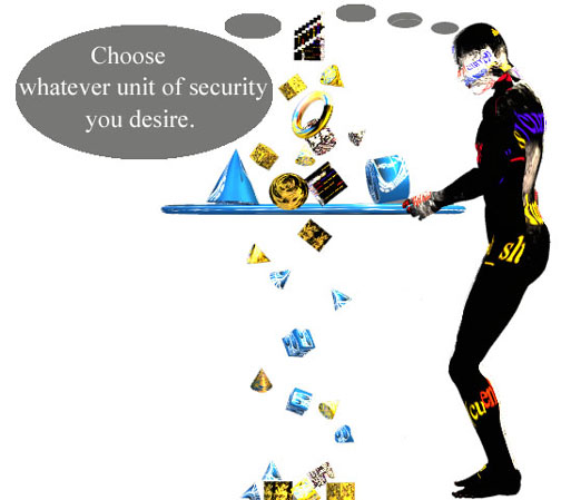 man holding sieve, only objects of a certain size go through.